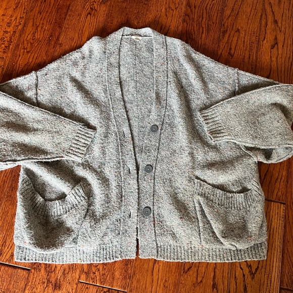 Wilfred Sweaters - Wilfred Speckled Light Gray Knit Cardigan